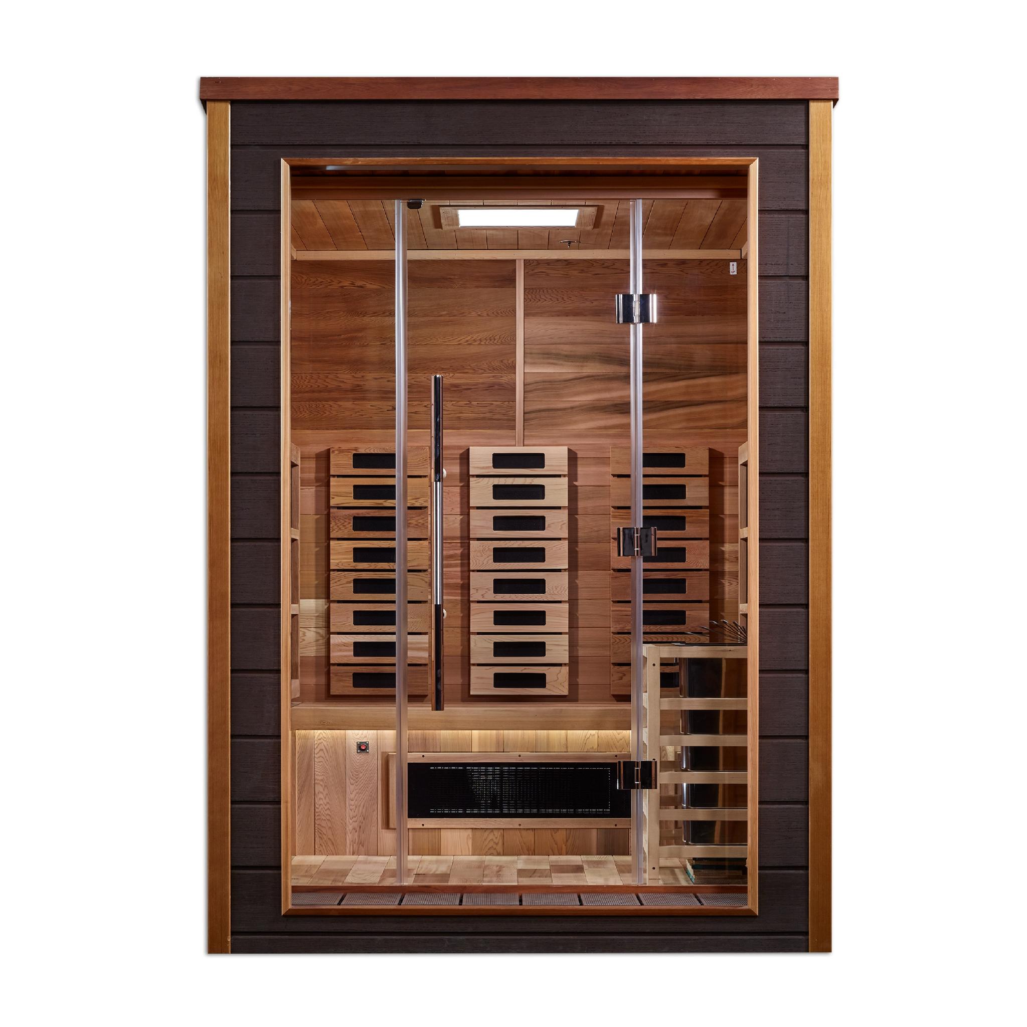 Golden Designs Nora 2 Person Hybrid (PureTech Full Spectrum IR or Traditional Stove) Sauna