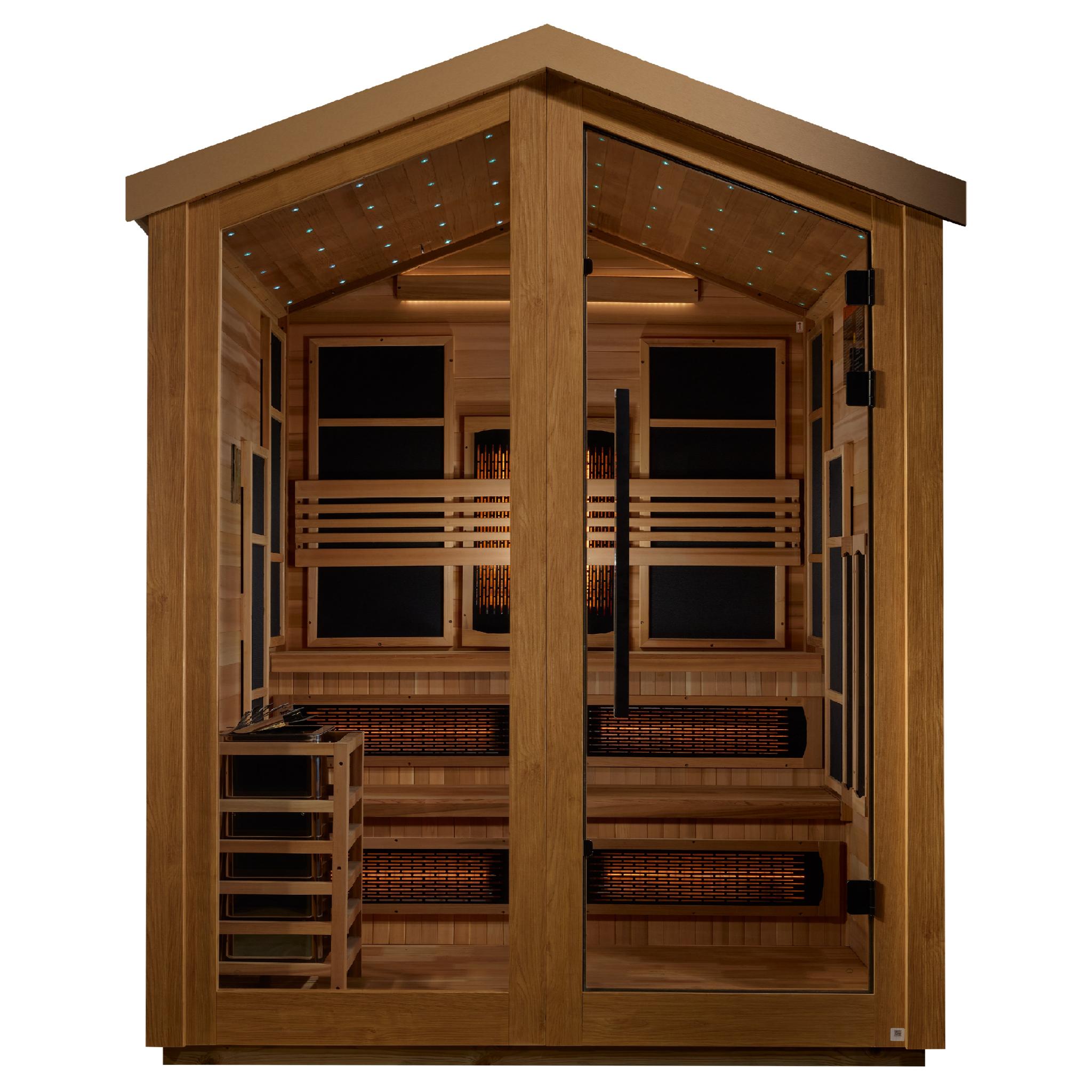 Golden Designs Kaskinen 6 Person Hybrid (PureTech Full Spectrum IR or Traditional Stove) Sauna