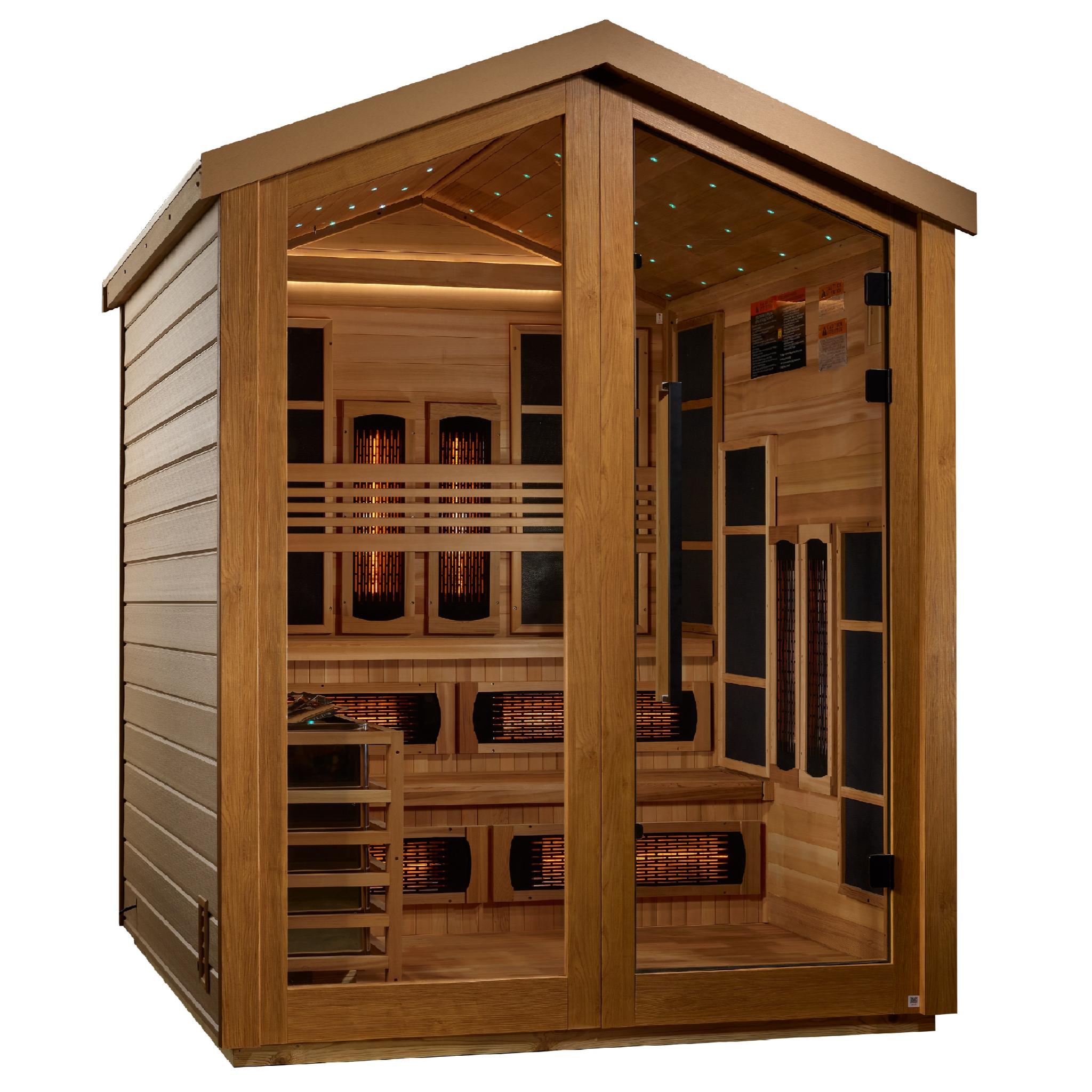 Golden Designs Kaskinen 6 Person Hybrid (PureTech Full Spectrum IR or Traditional Stove) Sauna