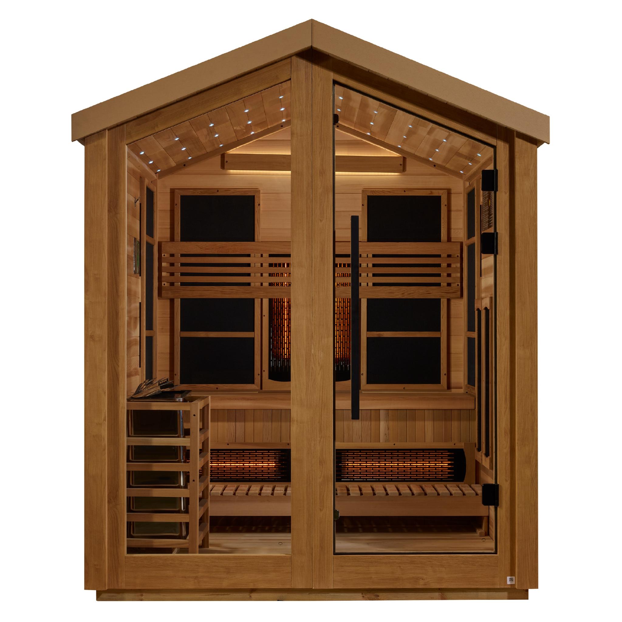 Golden Designs Loviisa 3 Person Hybrid (PureTech Full Spectrum IR or Traditional Stove) Sauna
