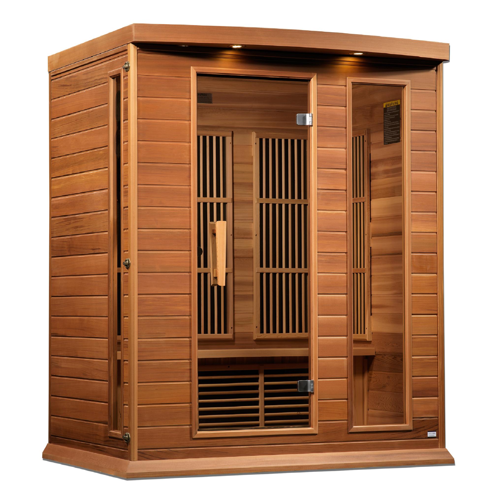 Maxxus 3-Person Low EMF FAR Infrared Sauna (Canadian Red Cedar)