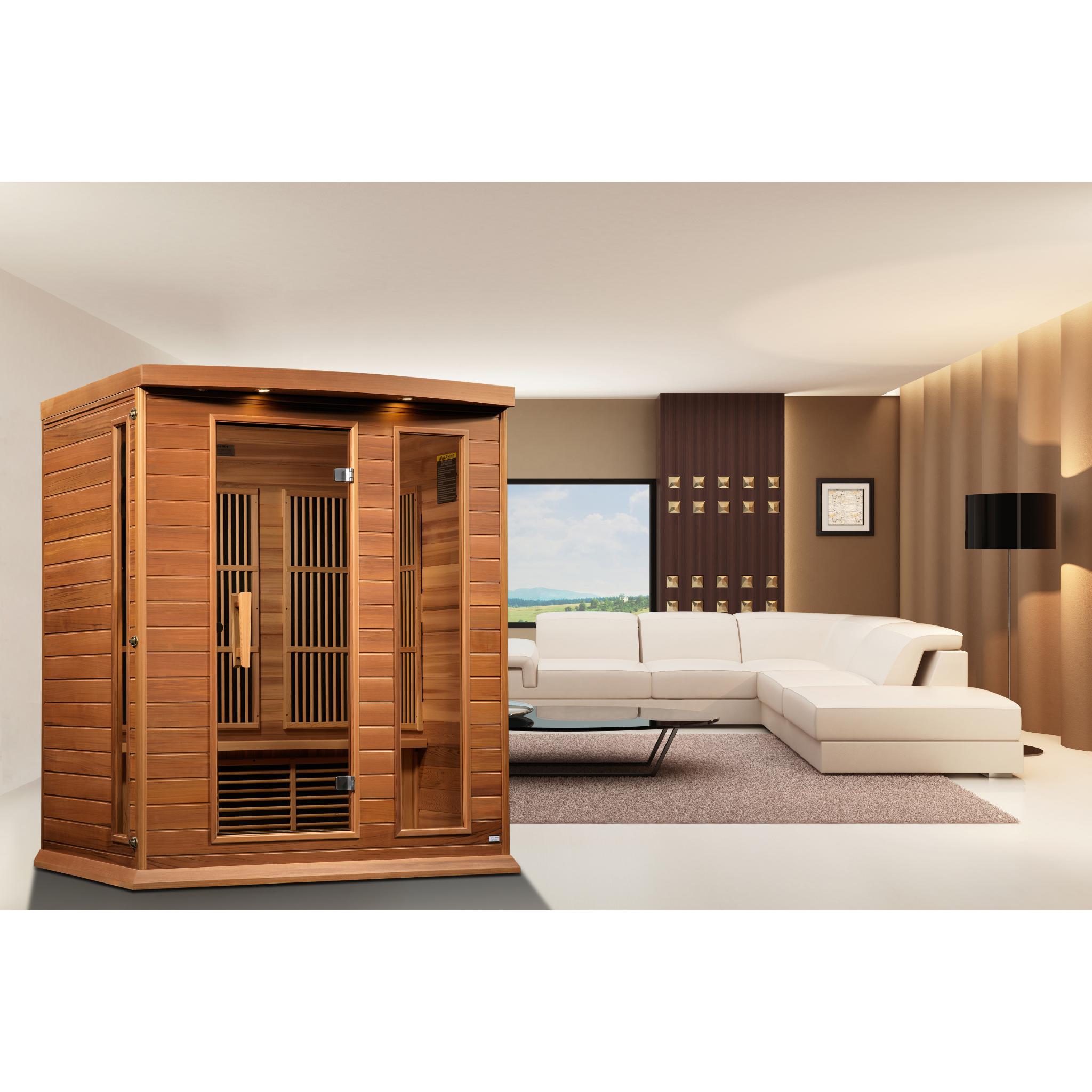 Maxxus 3-Person Low EMF FAR Infrared Sauna (Canadian Red Cedar)