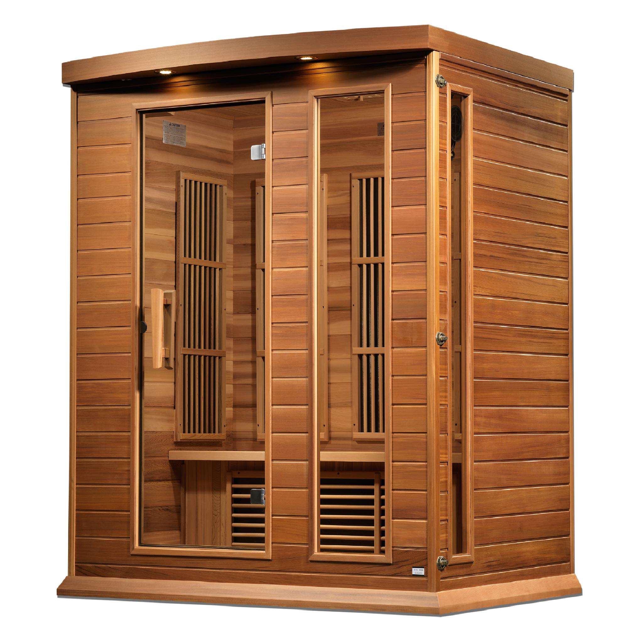Maxxus 3-Person Near Zero EMF FAR Infrared Sauna (Canadian Red Cedar)