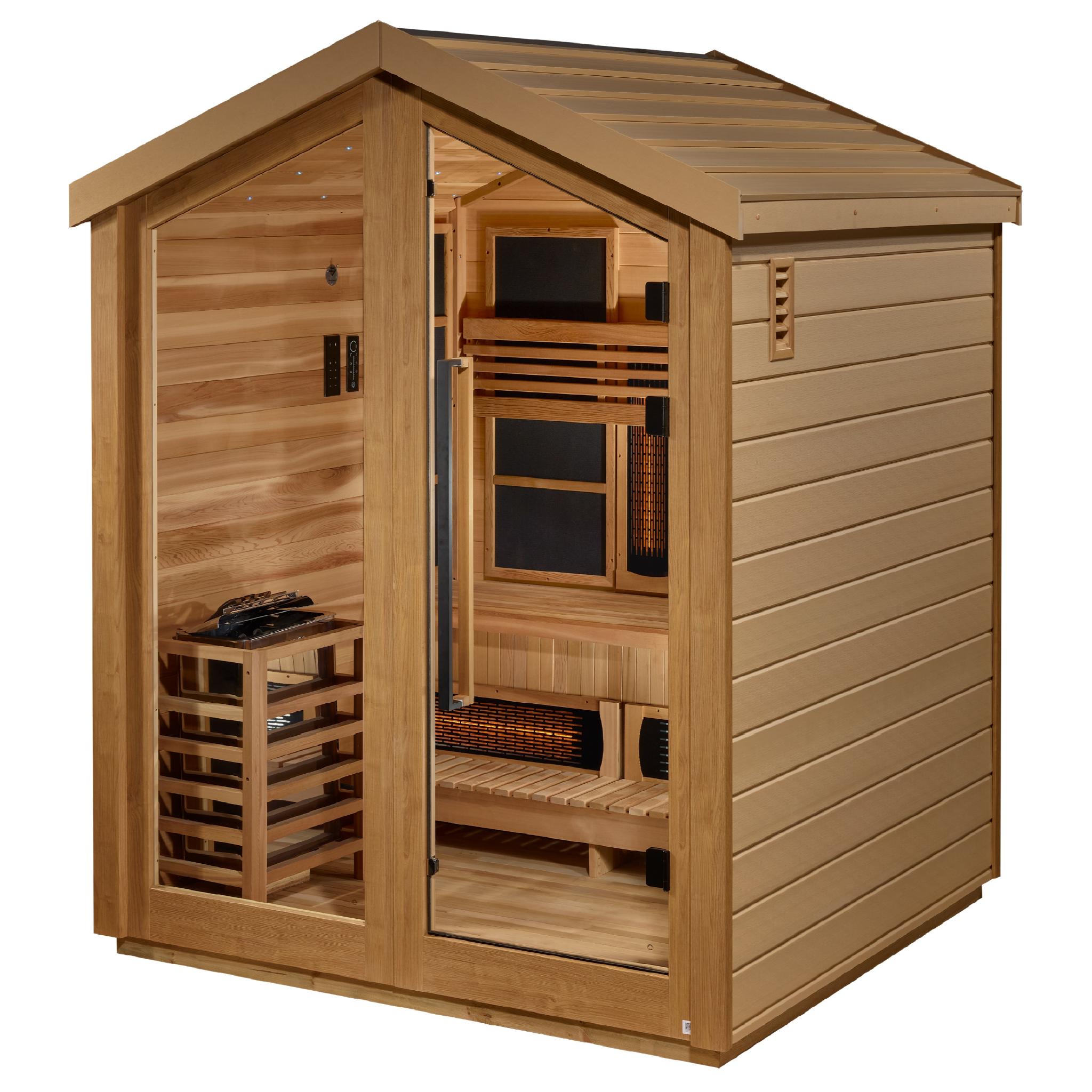 Golden Designs Loviisa 3 Person Hybrid (PureTech Full Spectrum IR or Traditional Stove) Sauna