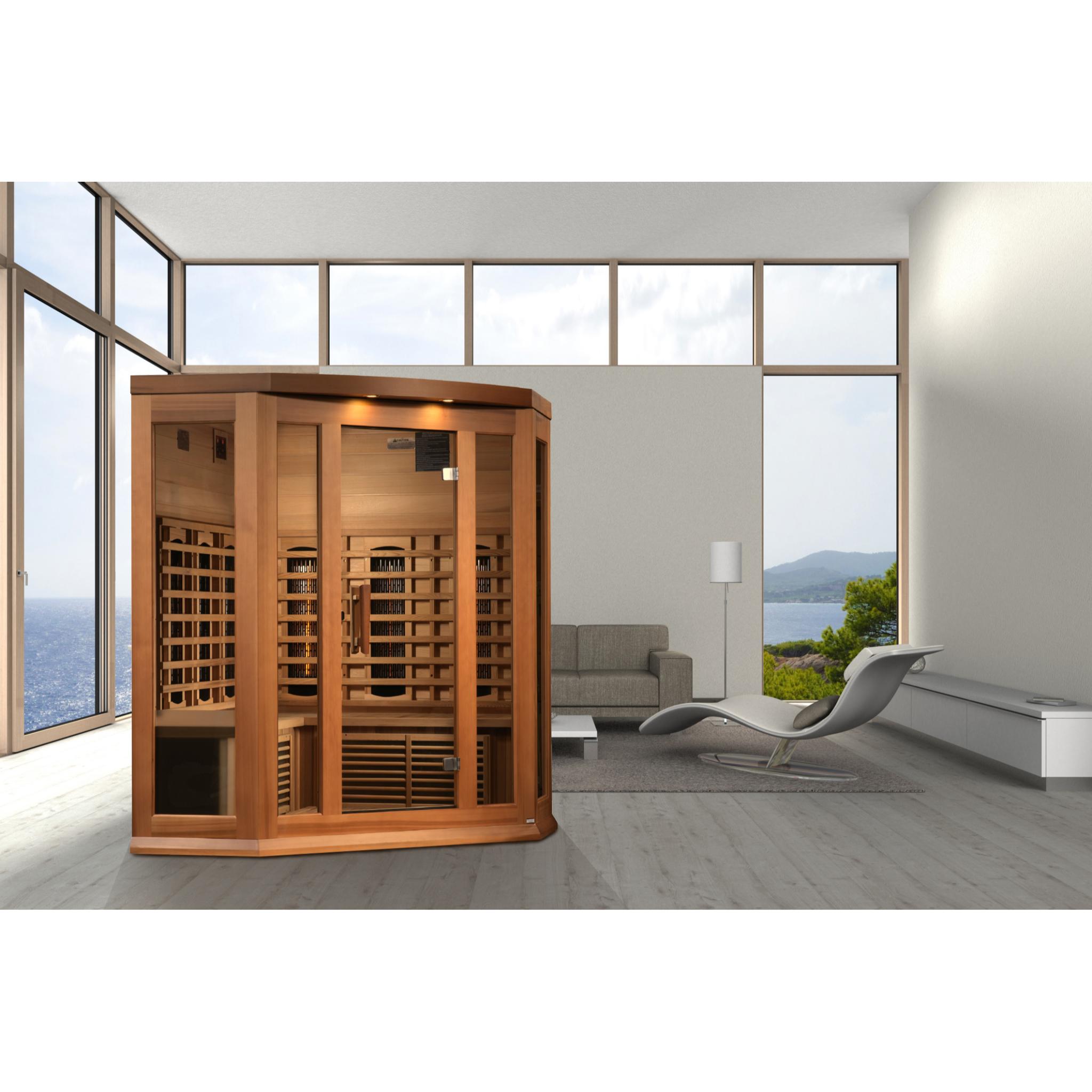 Maxxus 3-Person Corner Full Spectrum Near Zero EMF FAR Infrared Sauna